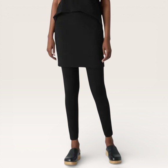 EILEEN FISHER Skirted Leggings Black Size Large - Picture 8 of 8